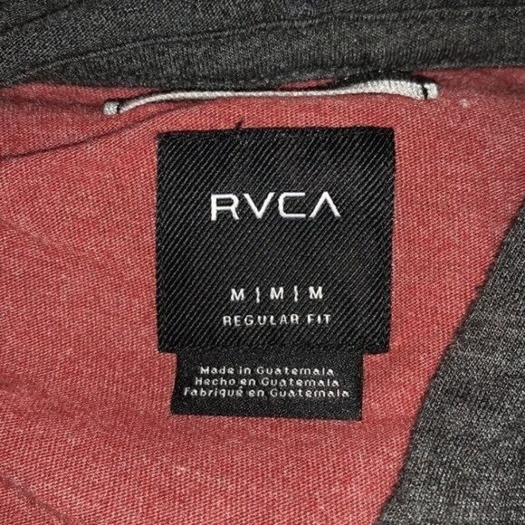 RVCA Mens M Graphic Hoodie Sweatshirt Red & Black - Picture 2 of 9